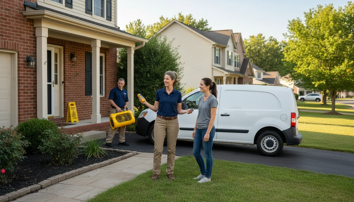 Residential water damage restoration in Ridgway, IL